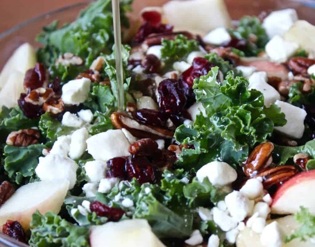Kale Apple Salad with Honey Dressing Homemade Food Junkie